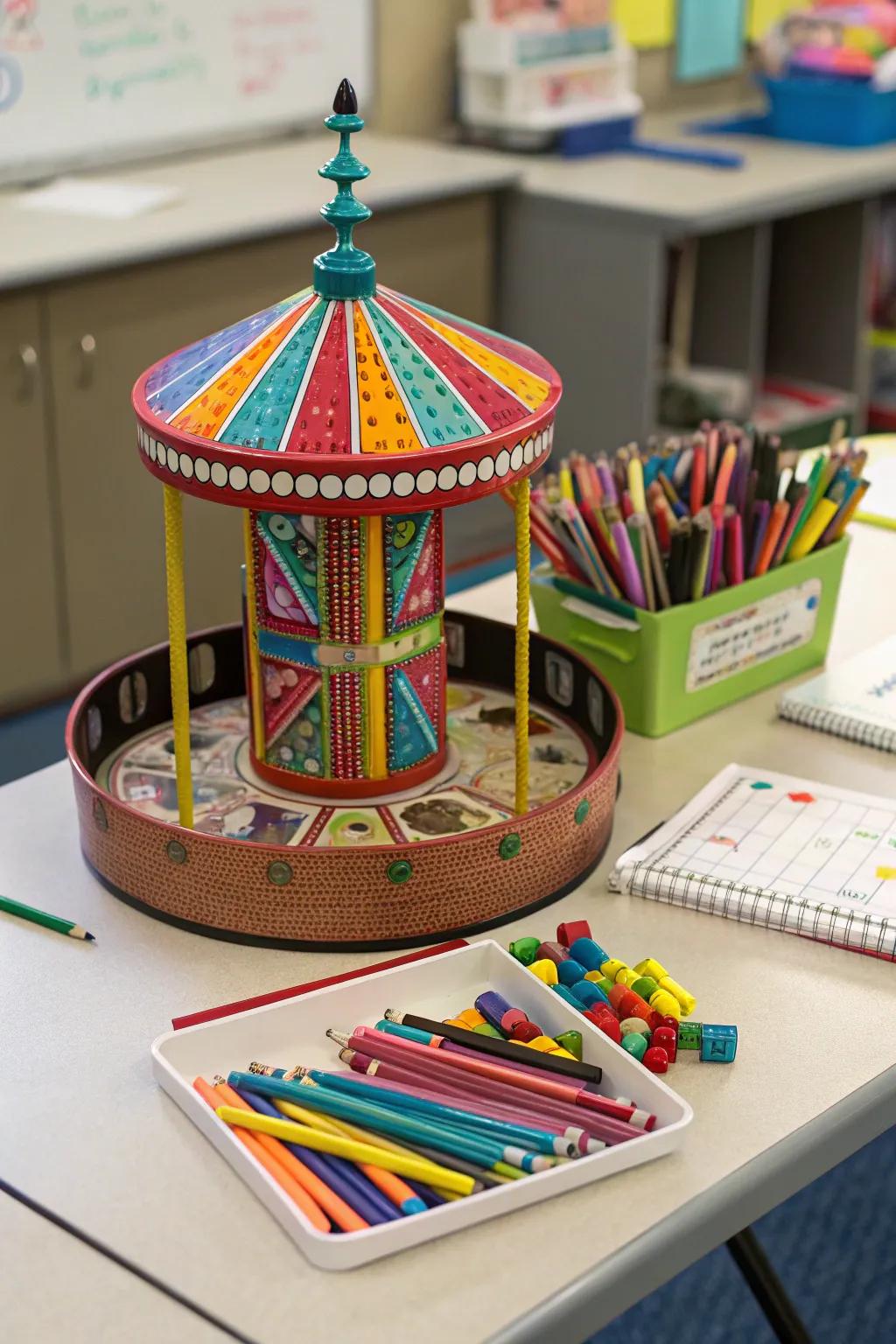 Convenient rotating caddy carousel for easy access