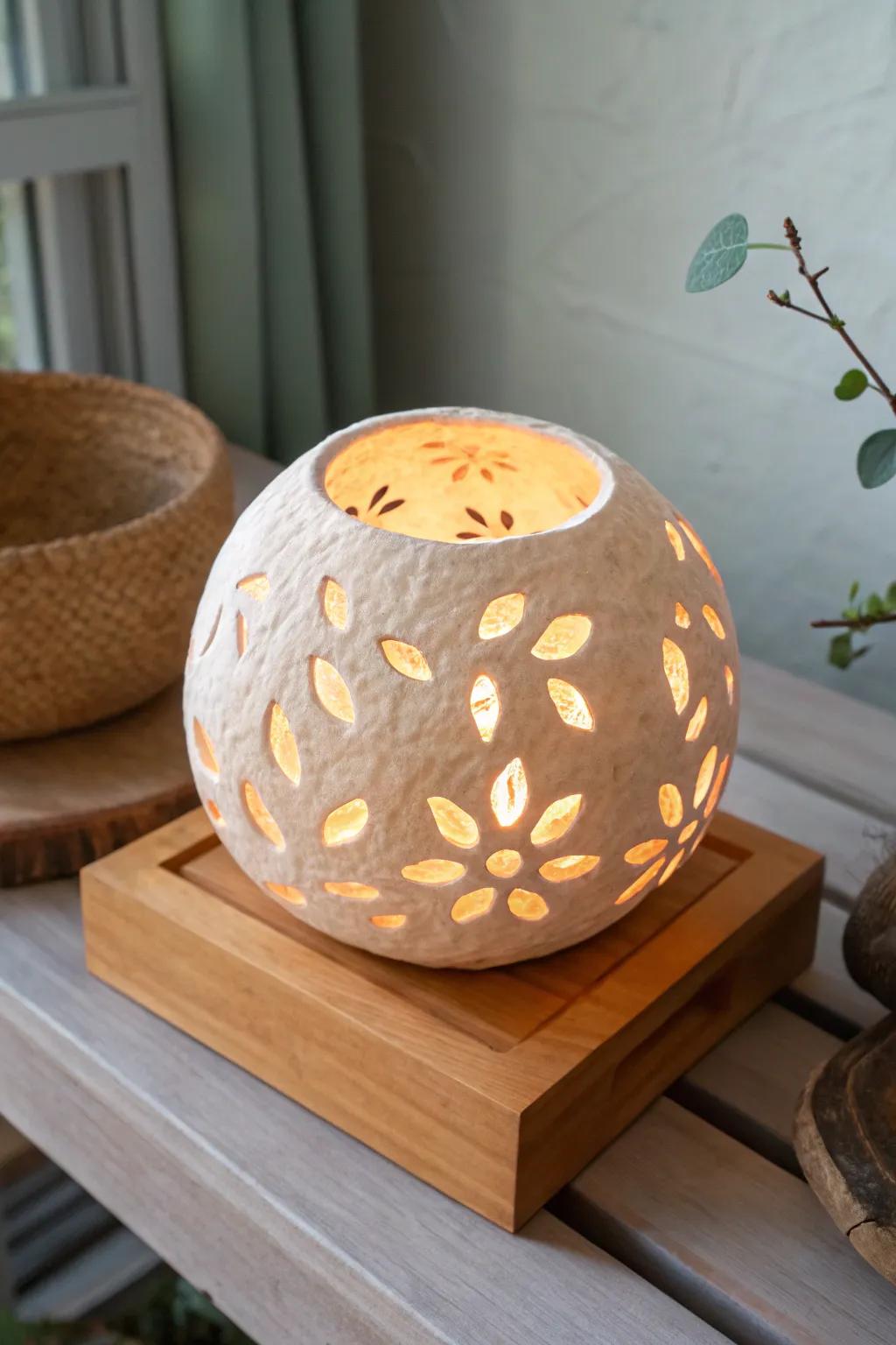 Illuminate your space with the natural beauty of handcrafted clay spheres.