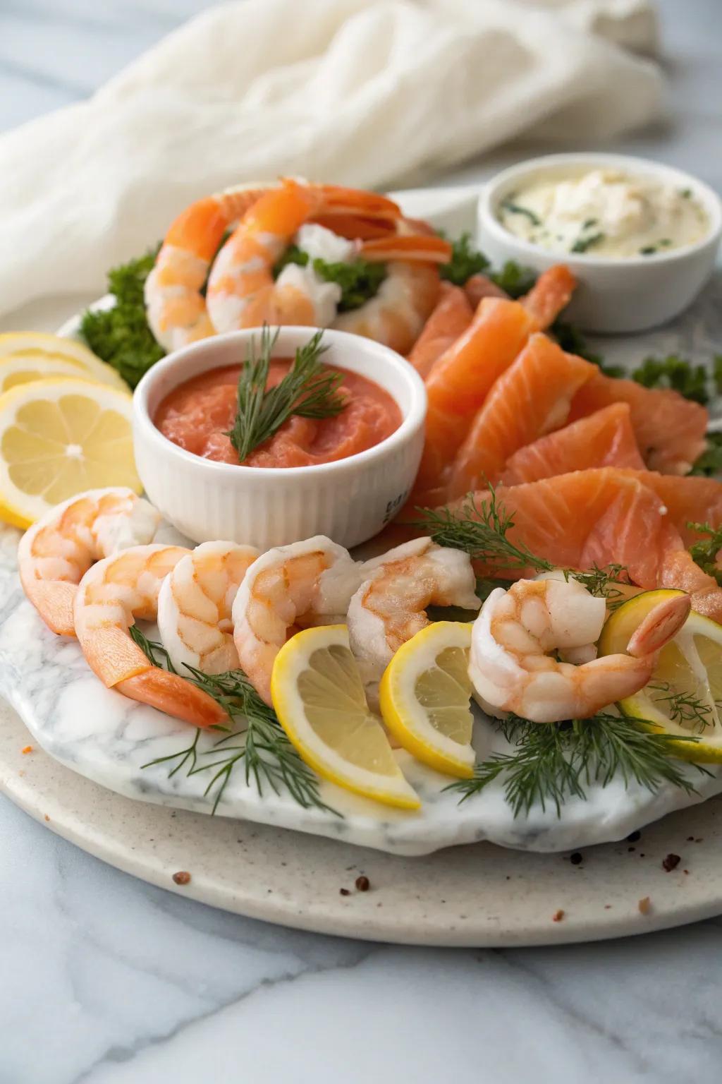Delight your guests with a seafood-inspired cold plate.