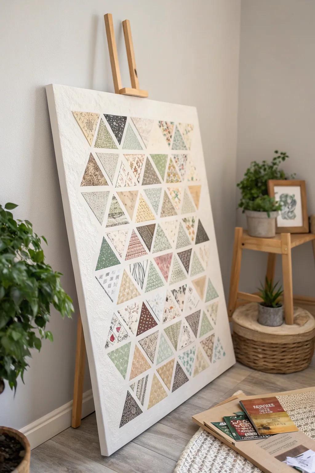 Explore the art of geometry with this minimalist collage masterpiece. Perfect for adding a touch of modern elegance to any space. #GeometricArt #MinimalistDesign