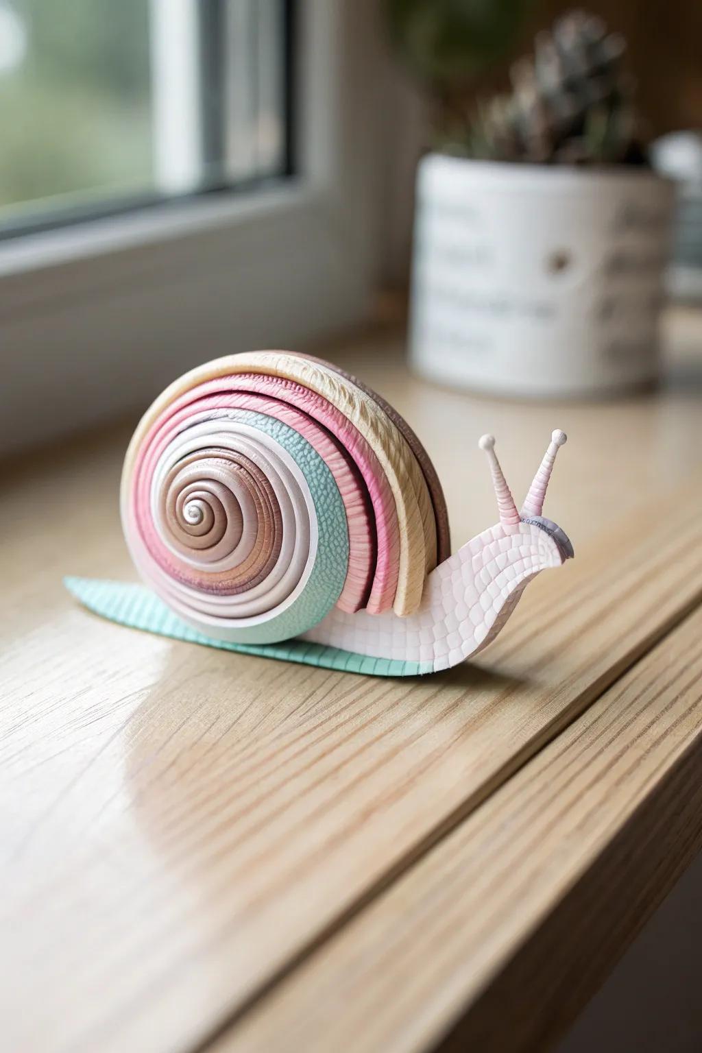 Embrace the art of quilling with this charming paper snail, where simplicity meets creativity.