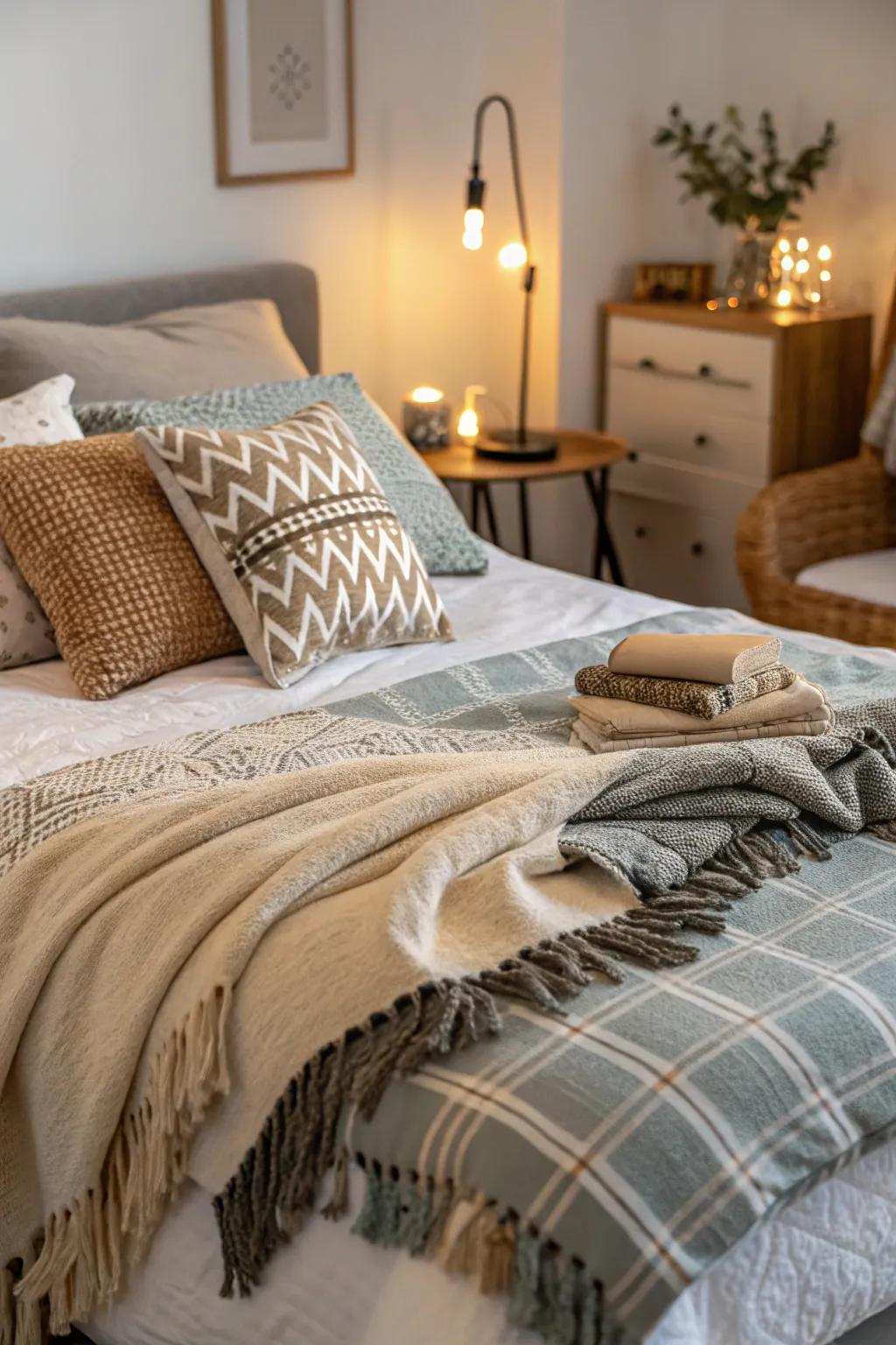 Layers of texture enhance the cozy factor.