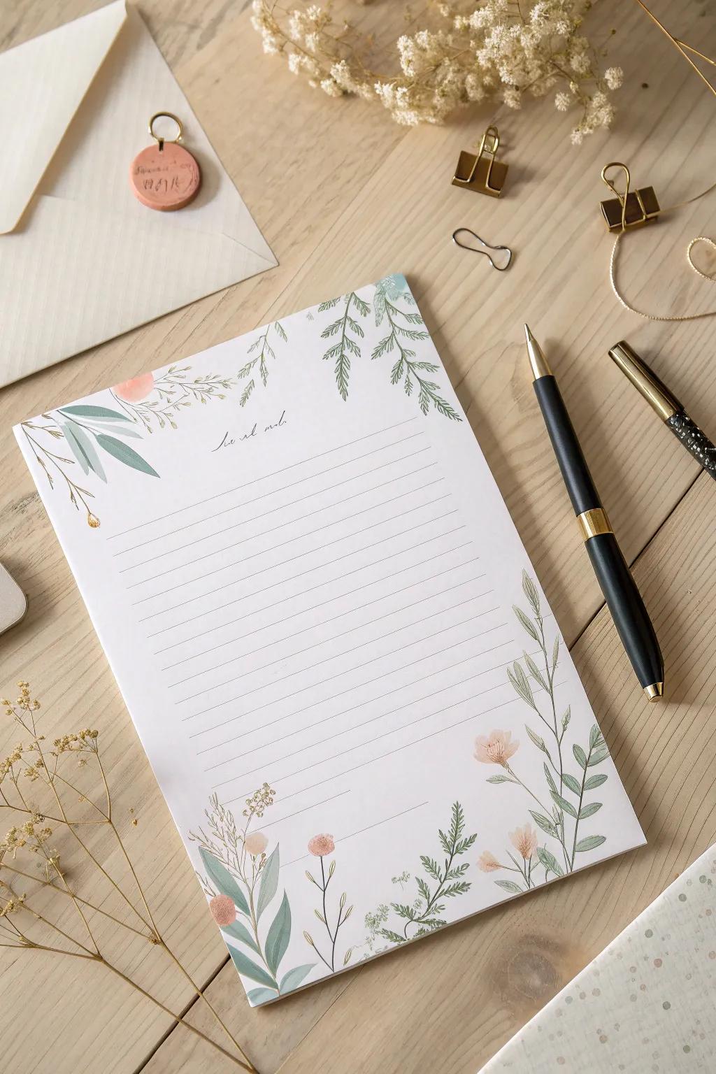 Elevate your letter writing with themed stationery that reflects the beauty of simplicity and craftsmanship.