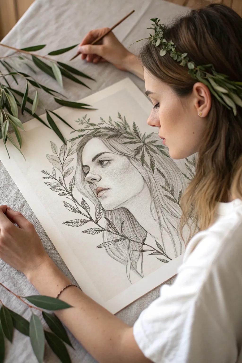 Discover the art of transforming traditional portraits with a touch of nature and creativity.