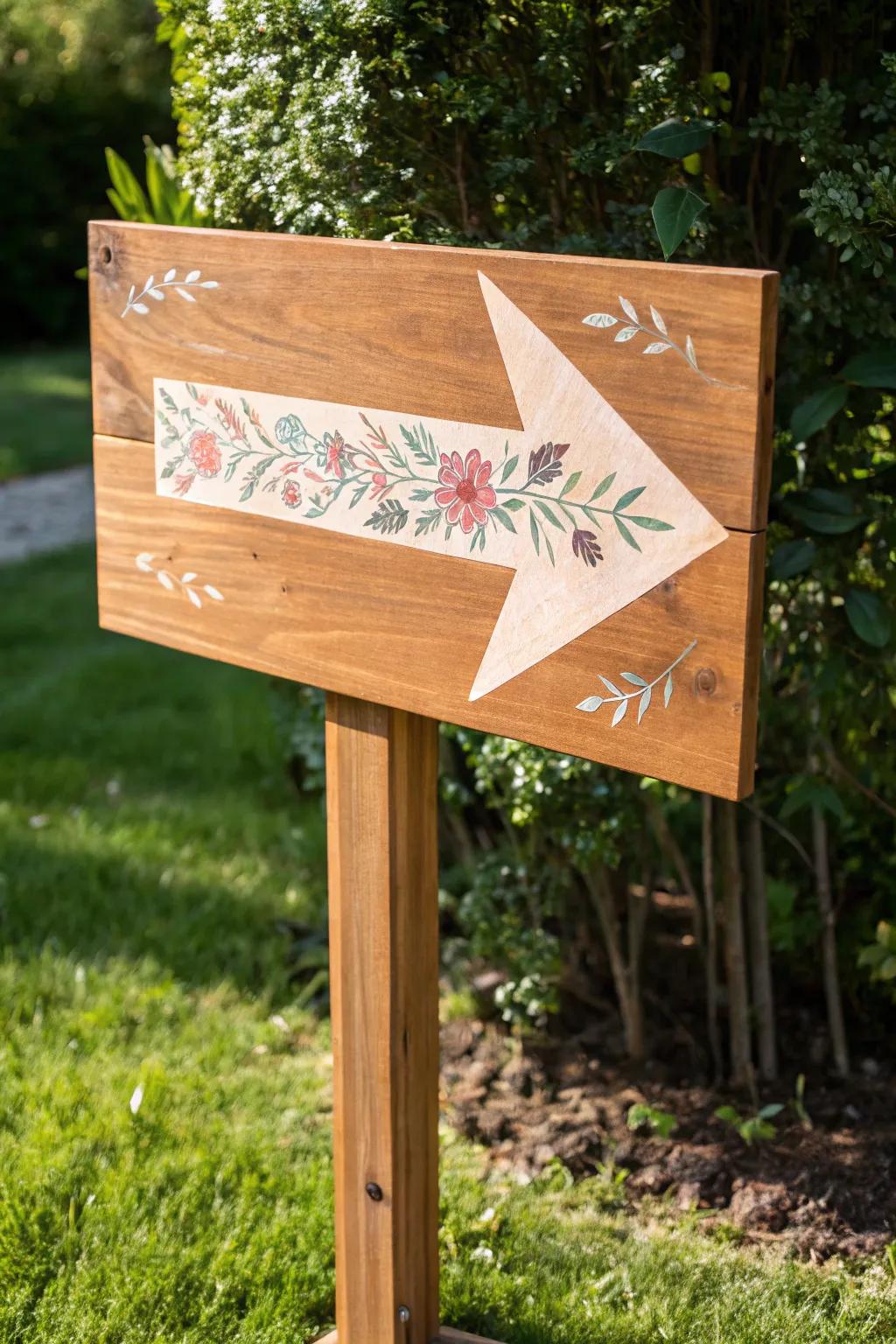 Lead the way with charm: A minimalist arrow sign that guides with grace.