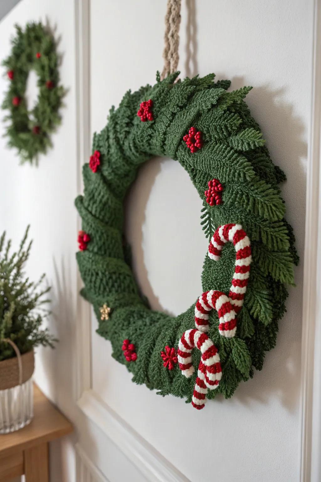 Embrace the festive spirit with this charming crochet Christmas wreath, a perfect blend of elegance and handcrafted warmth.