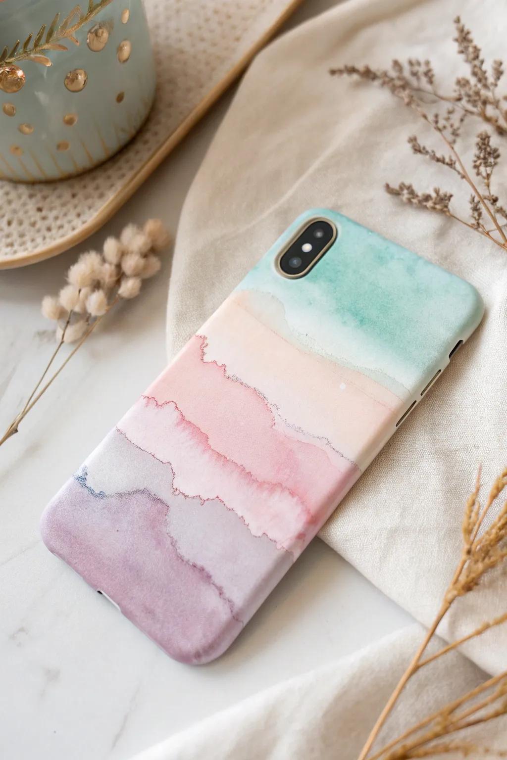 Embrace artistry in your pocket with this stunning watercolor phone case, where minimalism meets bohemian charm.