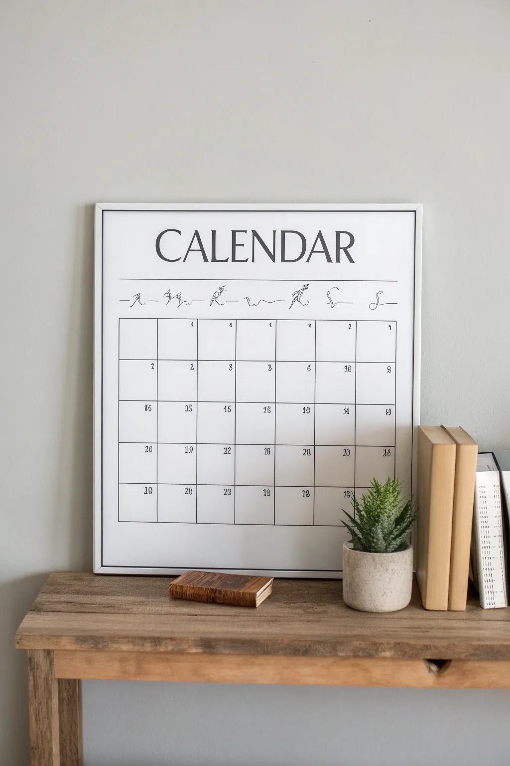 Bring charm and nostalgia to your space with a chic chalkboard-style calendar. Perfect for lovers of minimalist and boho decor!