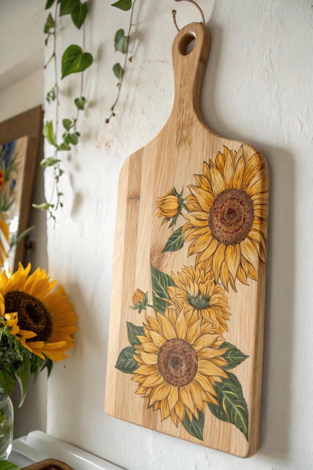 Transform your space with charming sunflower wall art, blending minimalist elegance with boho flair.