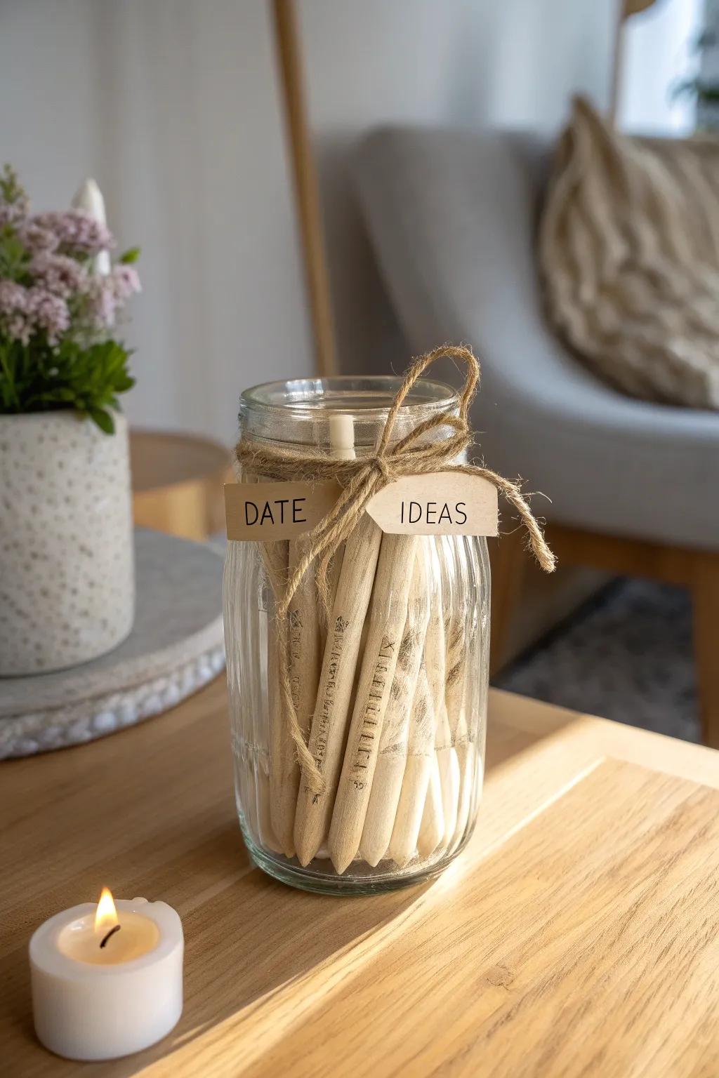 Keep the magic alive with surprise date ideas in a charming, handcrafted jar.