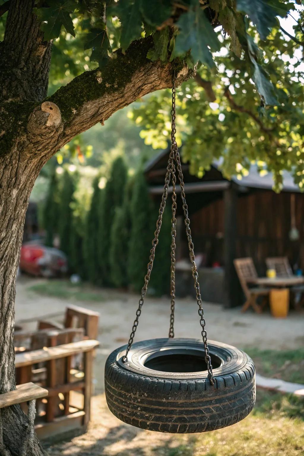 Transform your backyard with this rugged DIY tire swing—where craftsmanship meets adventure.