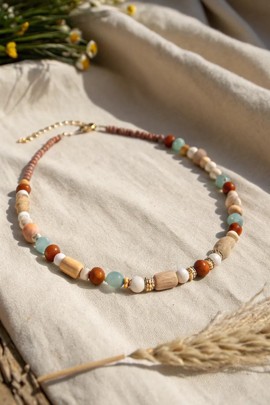 Embrace the art of simplicity with this eclectic beaded choker—where Scandinavian minimalism meets boho flair.
