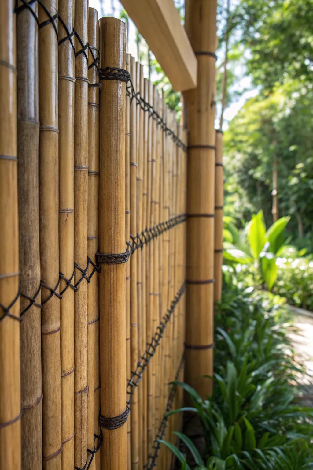 Transform your patio into a serene oasis with a handcrafted bamboo privacy screen.