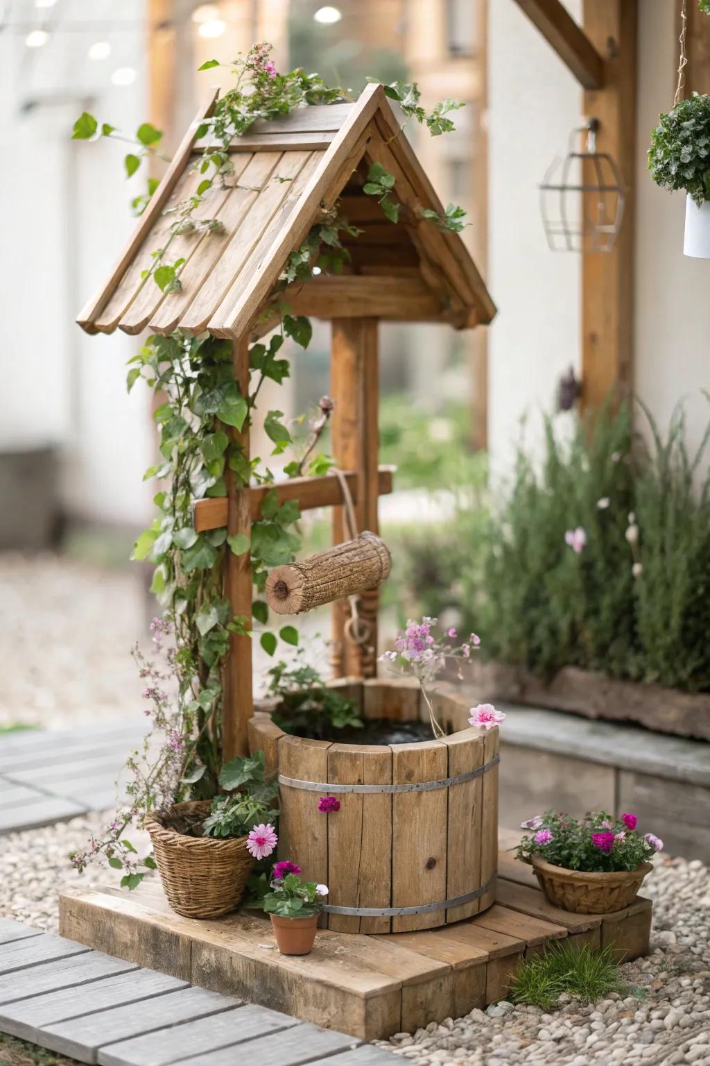 Enchanting Miniature Wishing Well: A Tiny Touch of Magic for Your Garden.