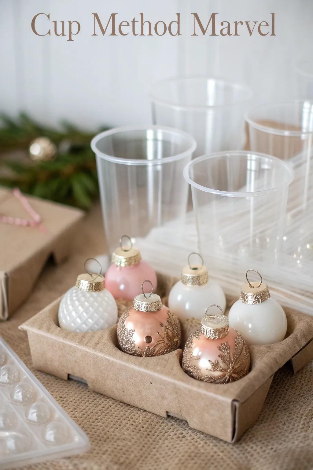 Transform your ornament storage with minimalist elegance and Boho charm using the 'Cup Method Marvel'.