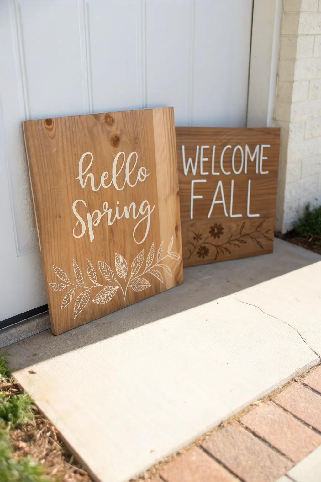 Embrace every season with elegance—one sign, two delightful greetings. 🍃🌸 #DIYDecor #ScandinavianStyle