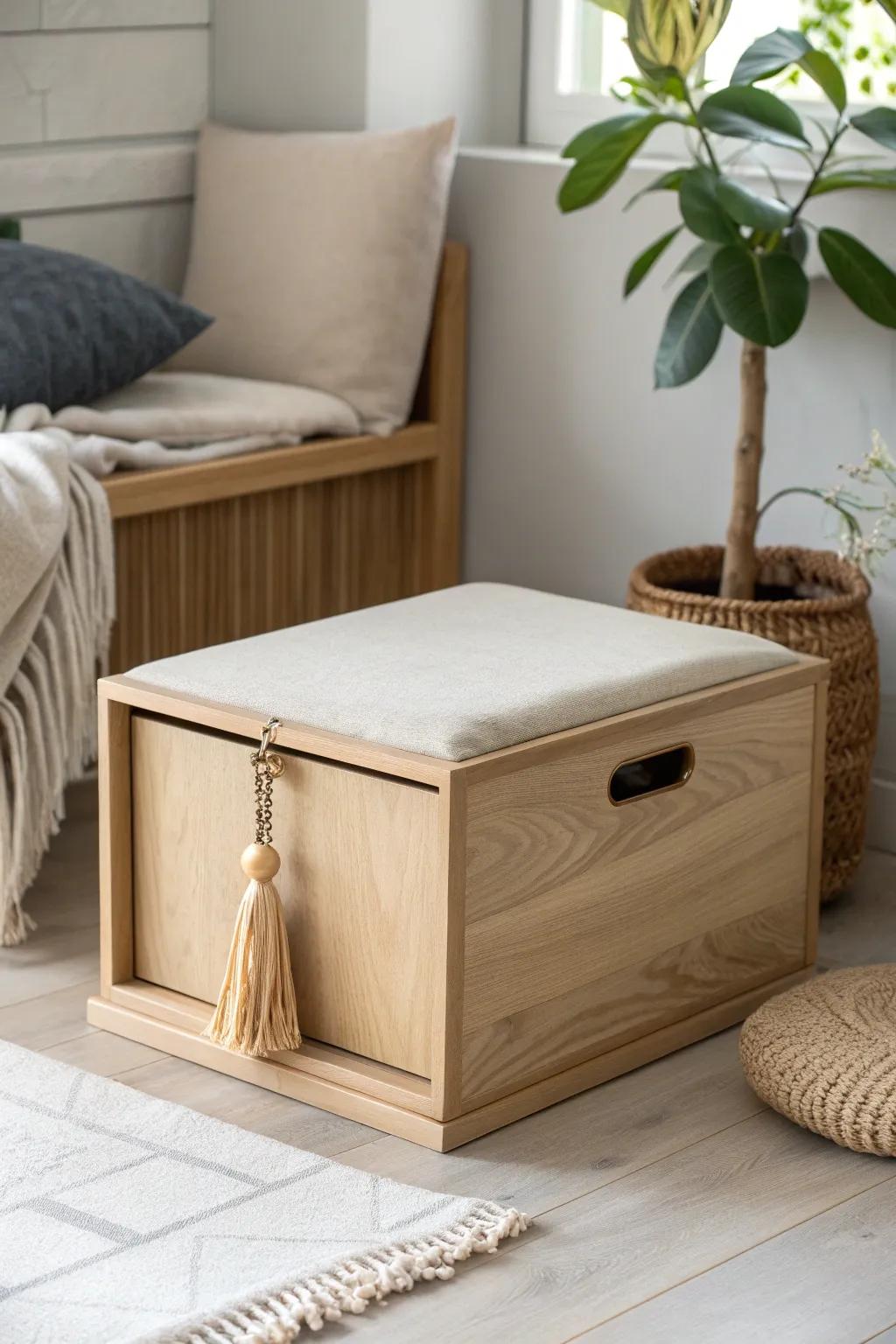 Elevate your pet's space with this chic two-in-one dog box—where comfort meets clever storage.