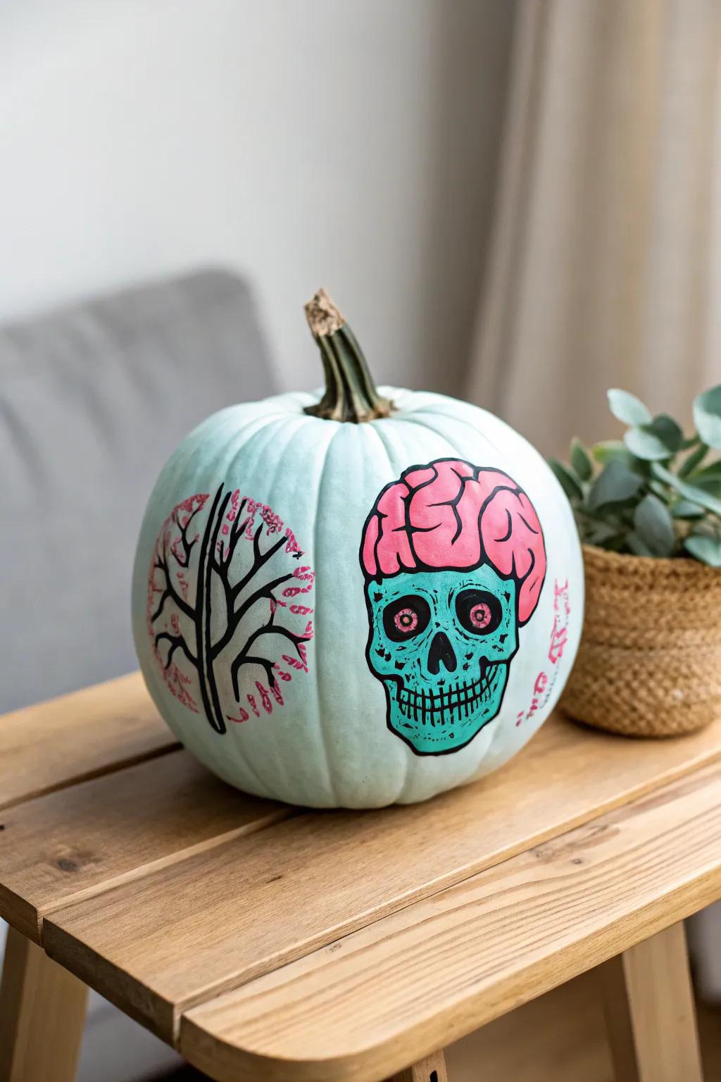 Turn your Halloween into a chic scare with this stunning zombie pumpkin masterpiece!