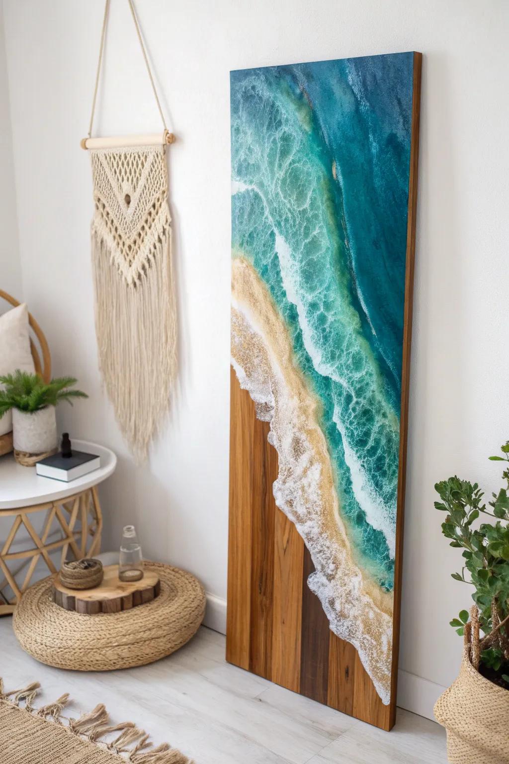 Transform your space with the captivating allure of epoxy wall art—where craftsmanship meets natural beauty.