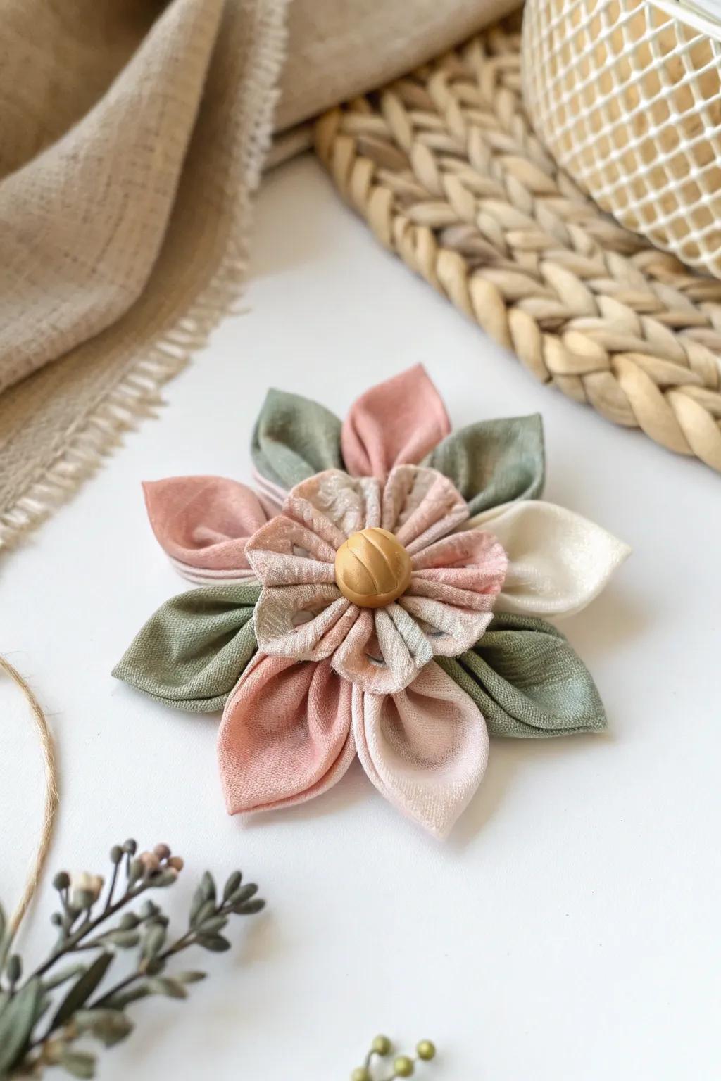Transform memories into beauty with upcycled fabric flowers. 🌸 #EcoFriendlyElegance #CraftedWithLove