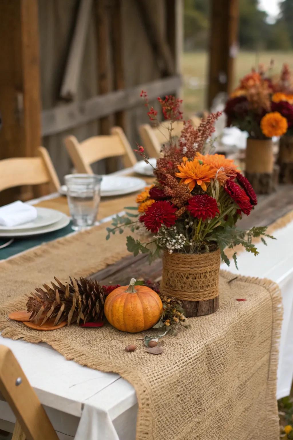 Set the table with rustic elegance for a birthday celebration that feels both special and seasonal.