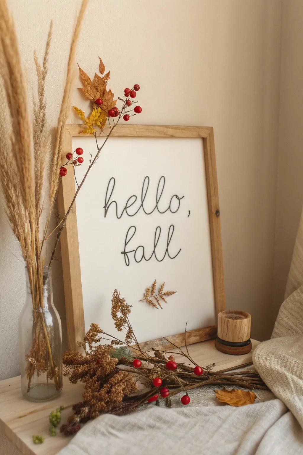Embrace the beauty of fall with a minimalist touch. 🍂 #HelloFall #ScandiBoho #CozyVibes