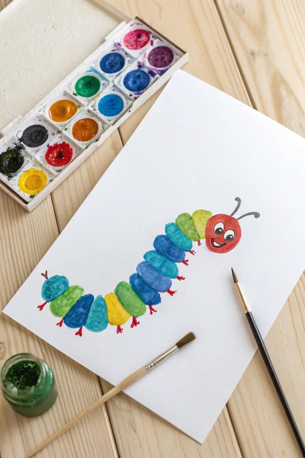 Tiny fingers, big imagination: Crafting colorful caterpillar creations!
