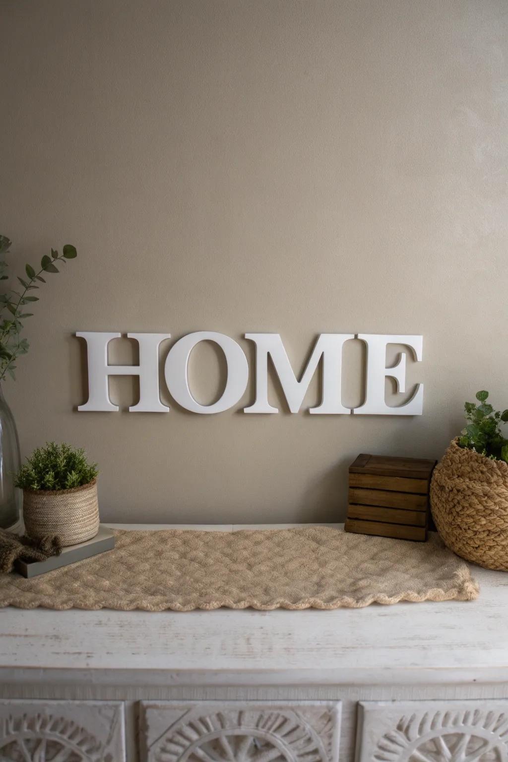 Welcome warmth and style into your home with a stunning 3D foam board sign that speaks volumes.