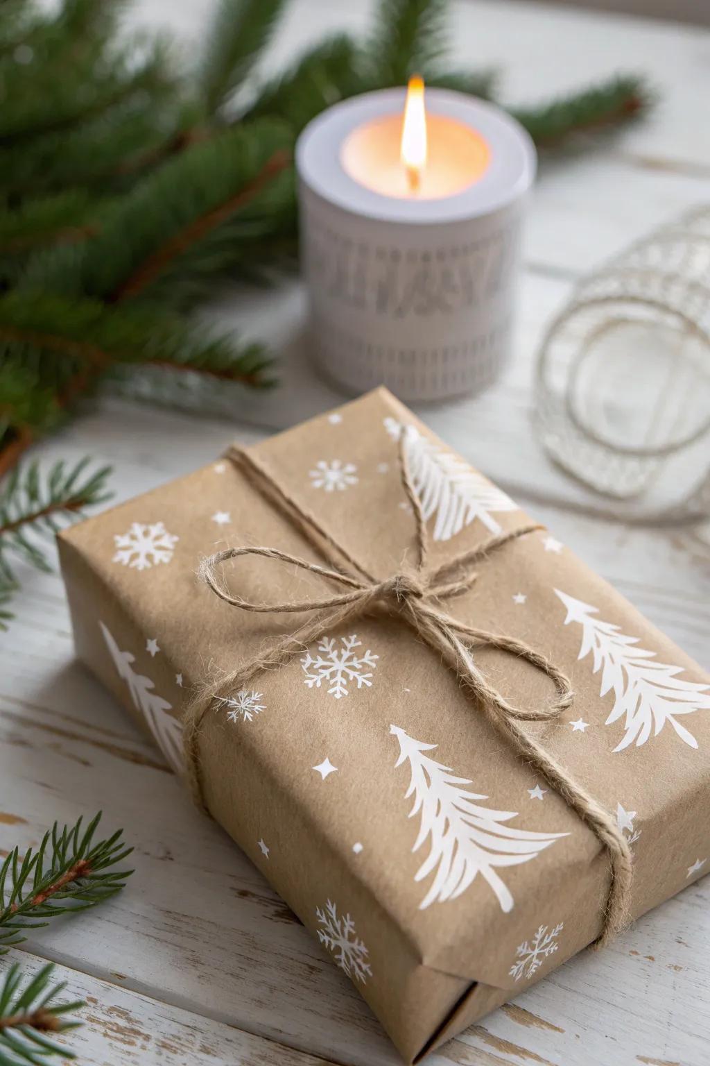 Elevate your gift-giving with personalized, hand-stamped wrapping paper that embodies simplicity and natural beauty.
