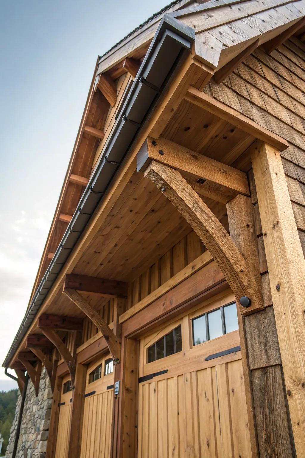 Embrace rustic charm with a beautifully crafted timber frame eyebrow roof.