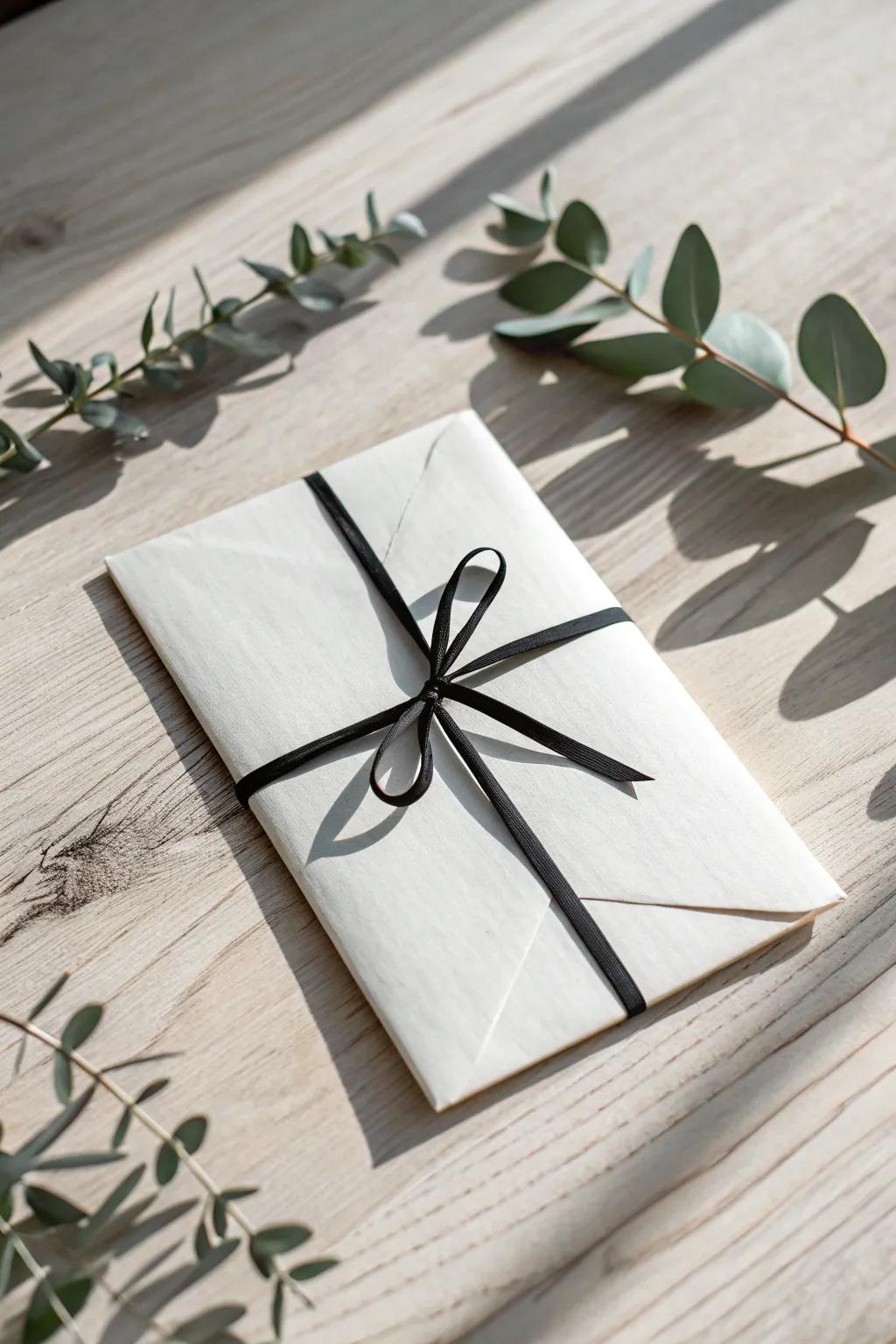 Discover the elegance of simplicity with this minimalist gift card wrapping idea.