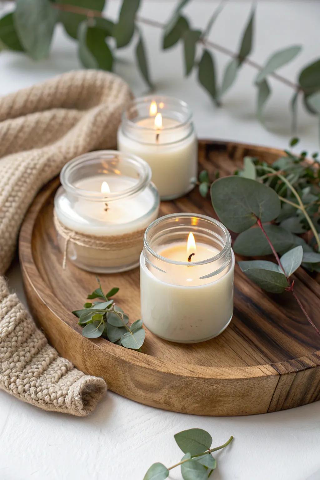 Transform your space into a cozy retreat with the warmth and calm of scented candles.