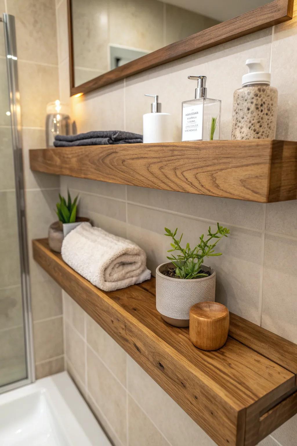 Discover the elegance of functionality with a floating shelf that conceals and reveals with style.