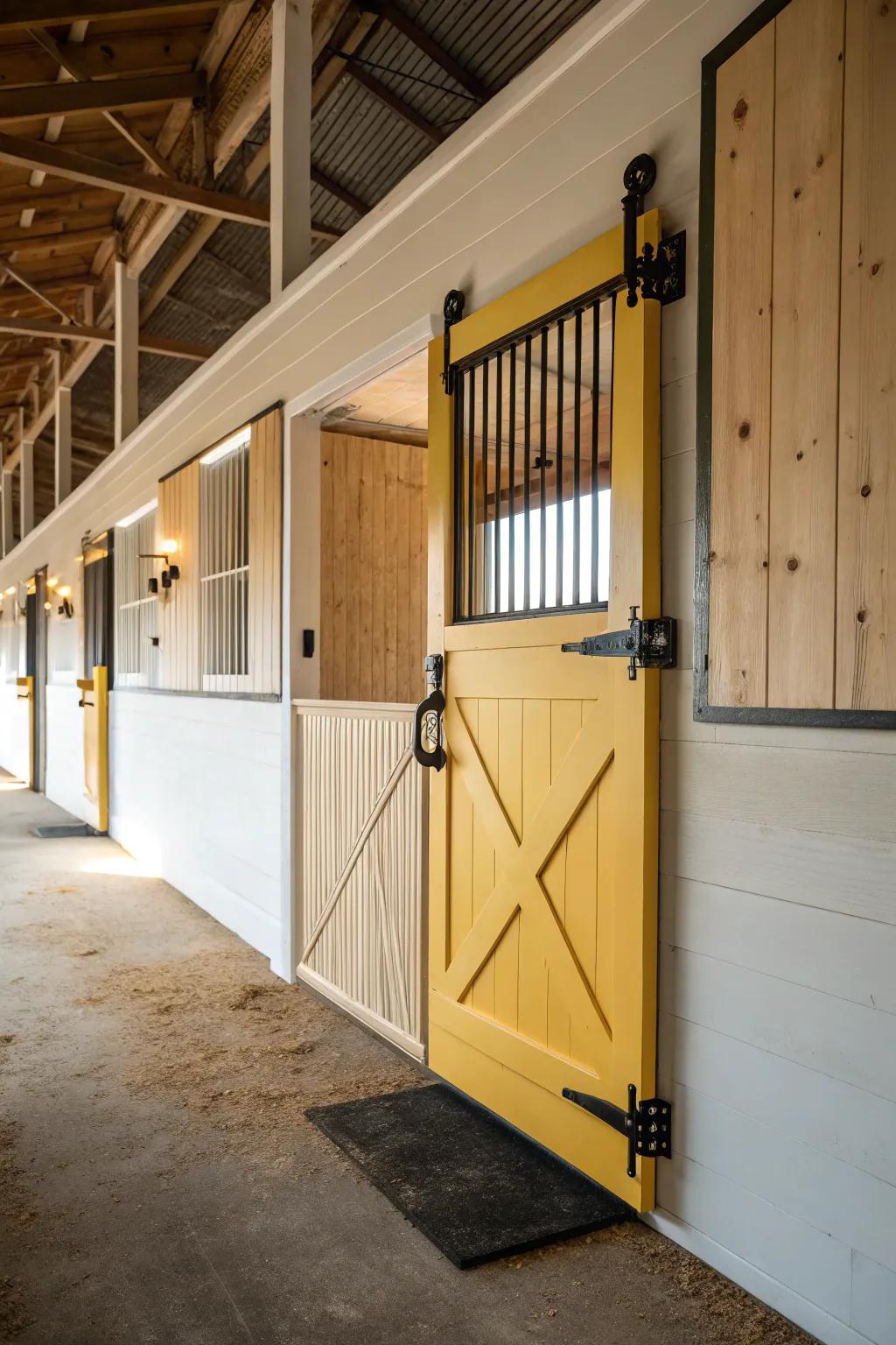 Brighten up your barn with a splash of color and a touch of elegance. #ScandiBoho #DutchDoors
