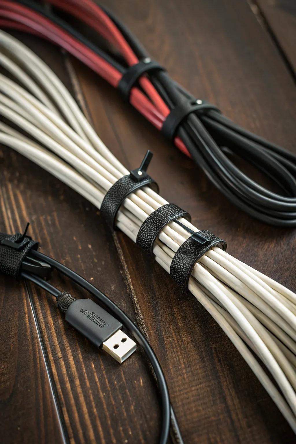 Master the art of organization with zip ties: A craftsman's solution for cable chaos.