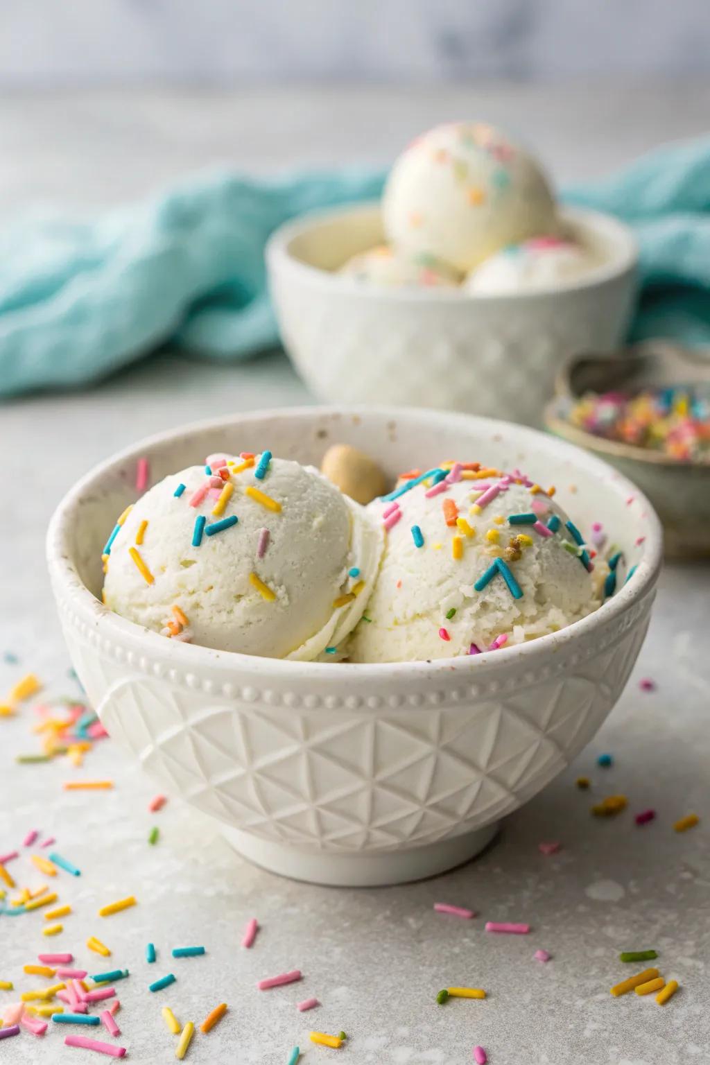 Sprinkle Joy: Add a playful twist to your ice cream moments with handcrafted sprinkle designs!