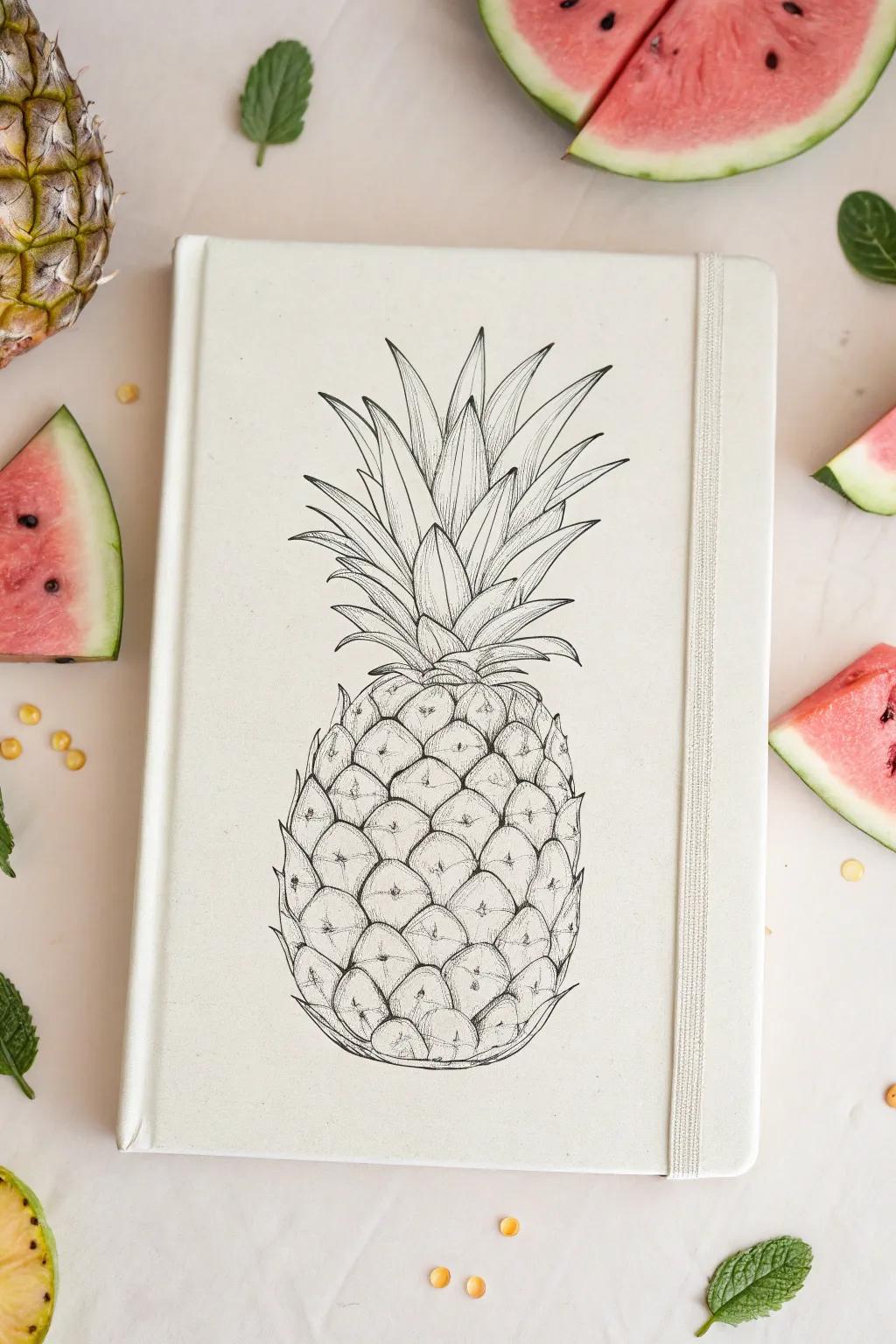 Celebrate the zest of summer with a touch of tropical elegance in your bullet journal.