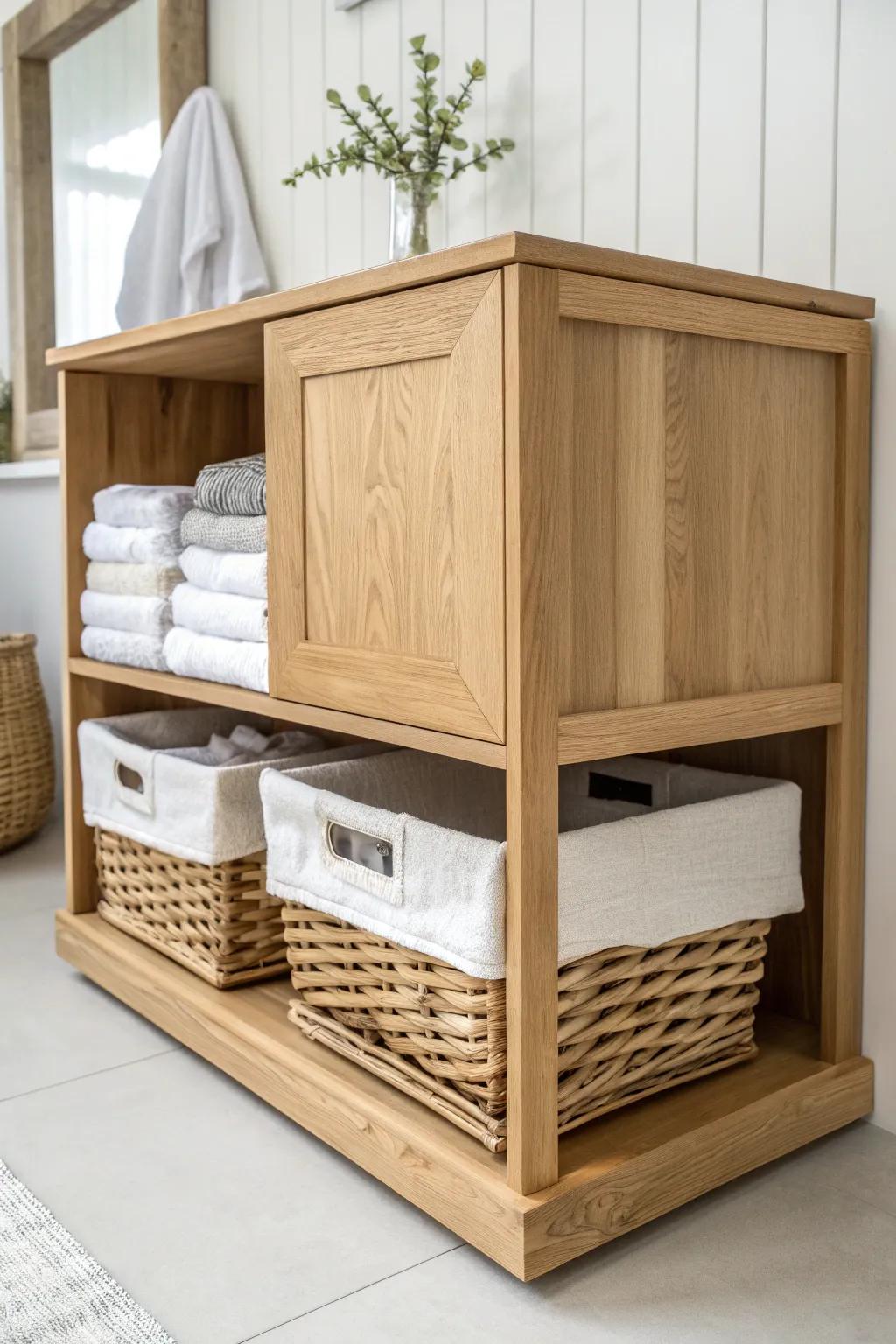 Elevate your laundry space with a touch of Scandinavian elegance and boho charm. 🌿✨ #LaundryRoomGoals #MinimalistLiving