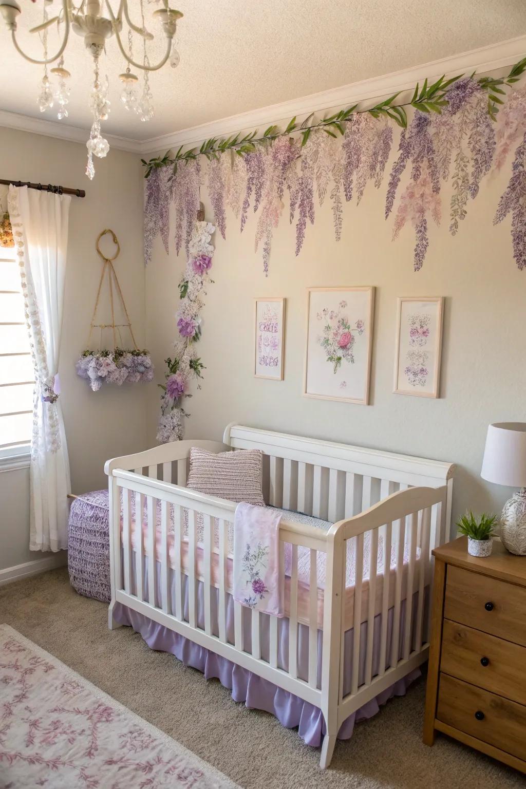 Floral art adds a natural touch to the nursery.