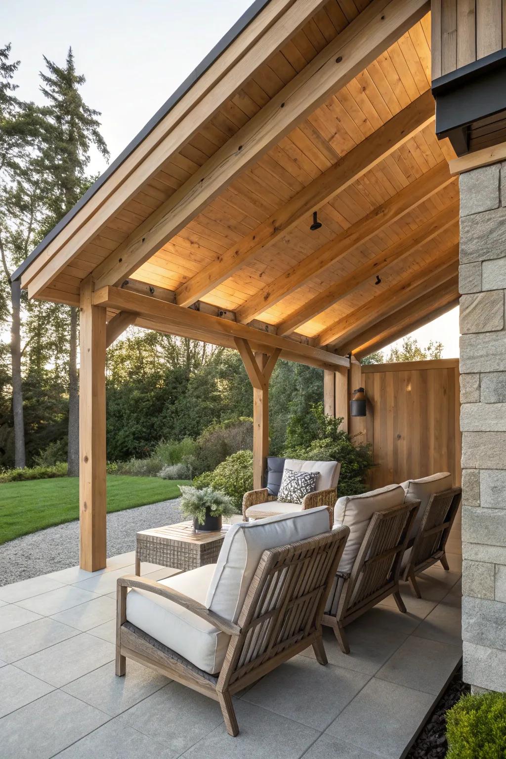 Embrace mornings in style with this handcrafted outdoor nook, perfect for your coffee ritual.