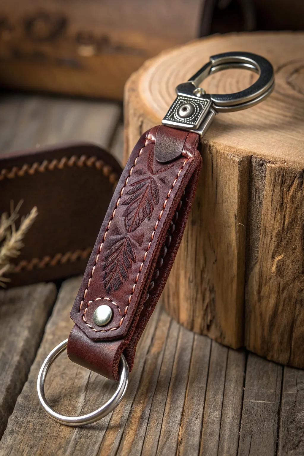 Crafted to perfection: Elevate your everyday carry with this exquisite leather keychain.