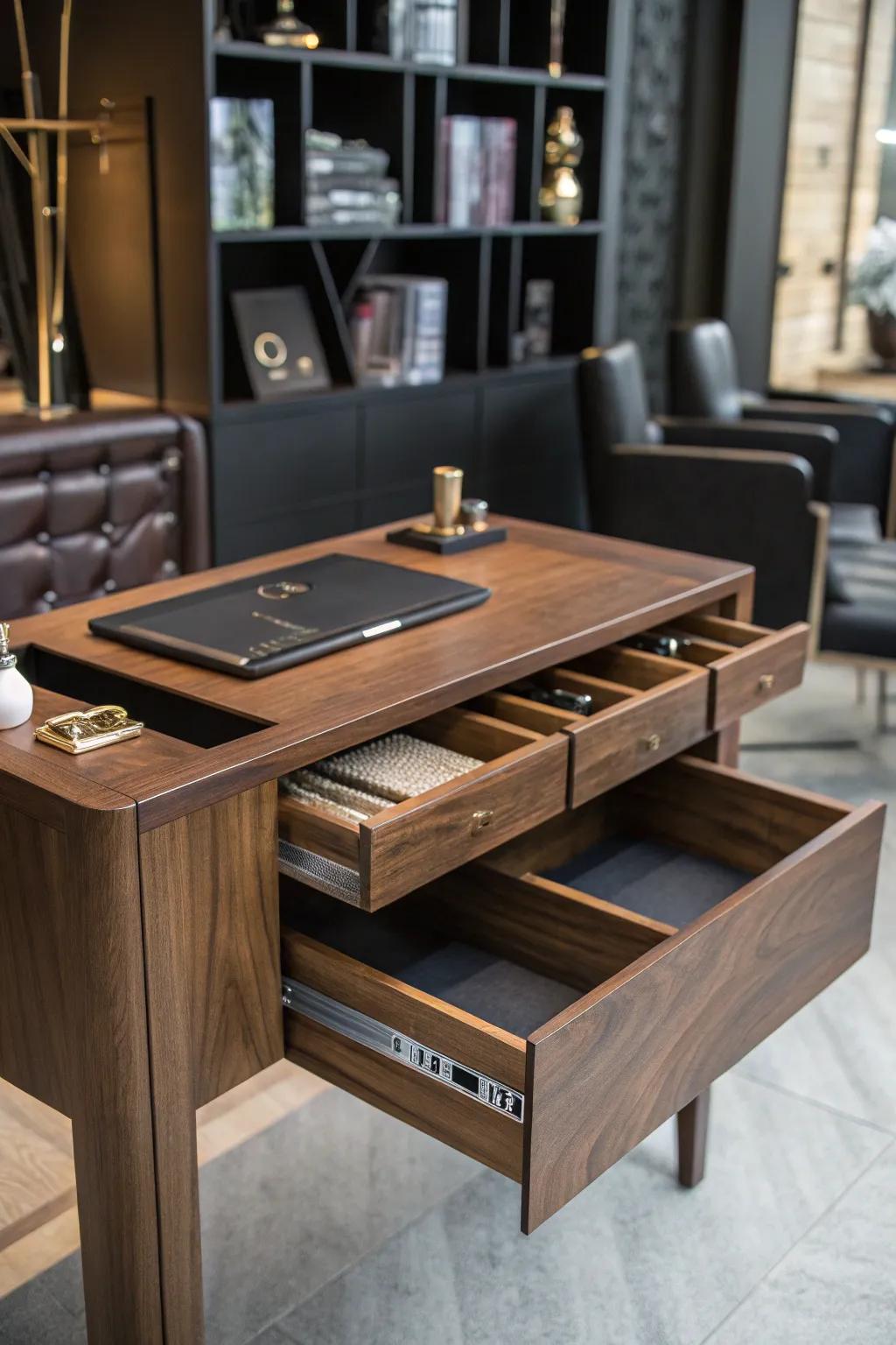 Elevate your space with the perfect blend of style and function - a manicure table that doubles as a masterpiece.