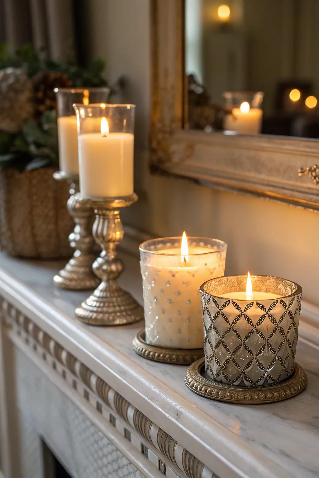 Scented candles offer both decoration and a sense of warmth.