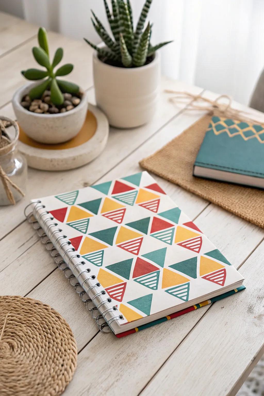 Embrace simplicity with a bold geometric notebook design - the perfect blend of modern art and Scandinavian elegance.