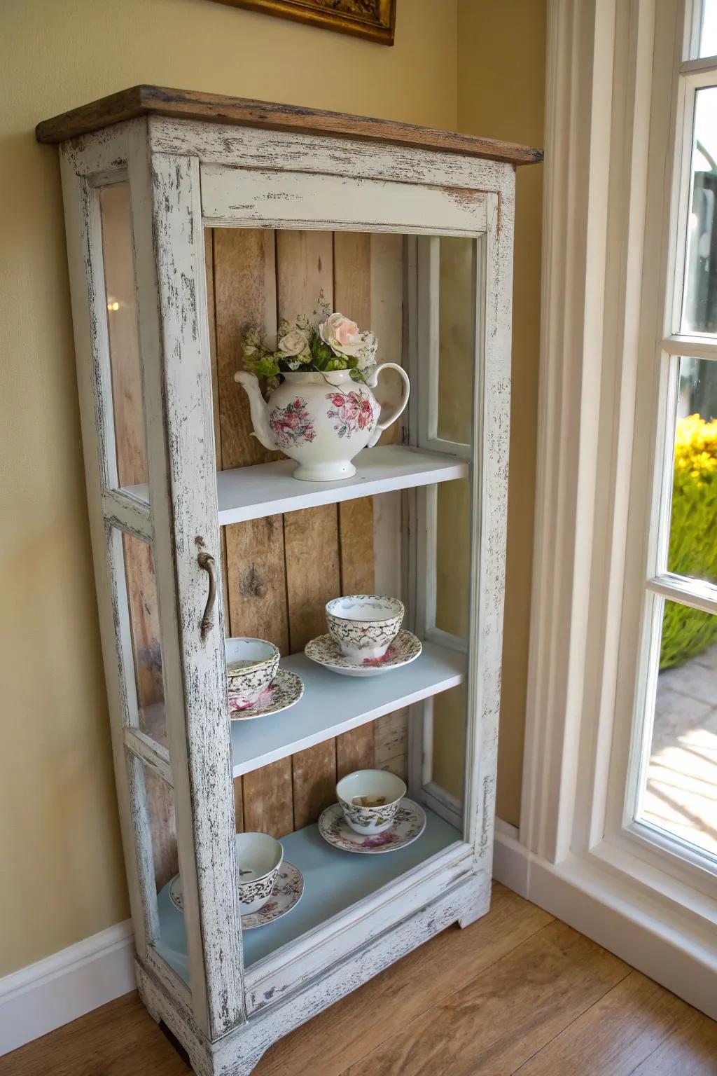 Transform an old window into a charming display for your treasures. 🌿✨