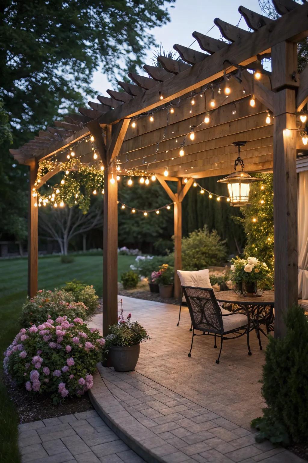 Solar string lights bring warmth and charm to outdoor gatherings.