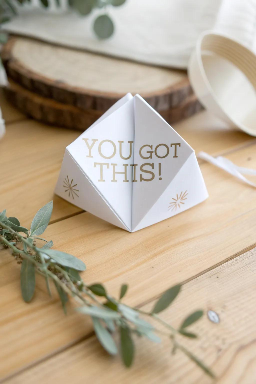 Embrace the power of positivity with a beautifully minimalist paper fortune teller.