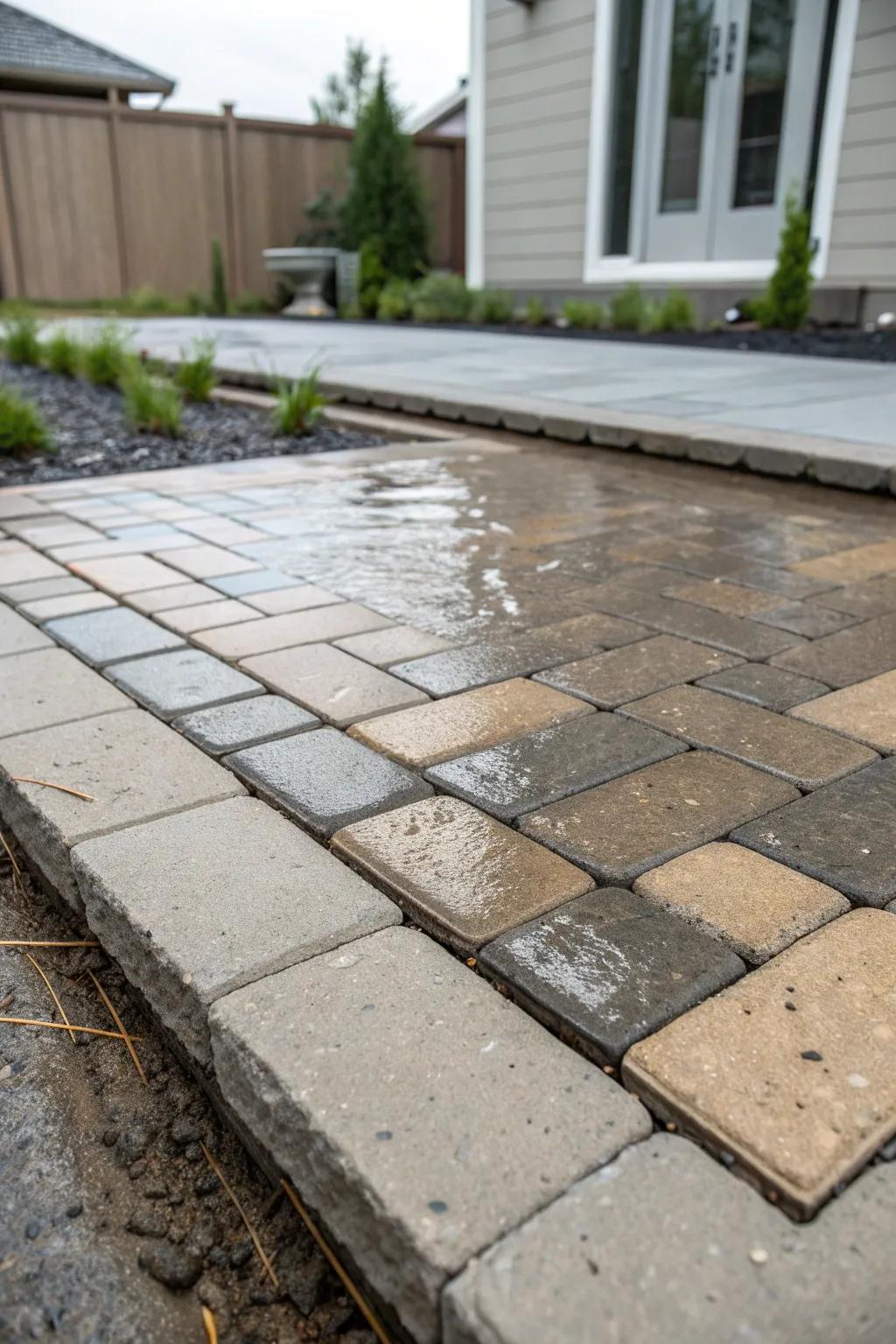 Elevate your patio with the elegance and functionality of permeable pavers.