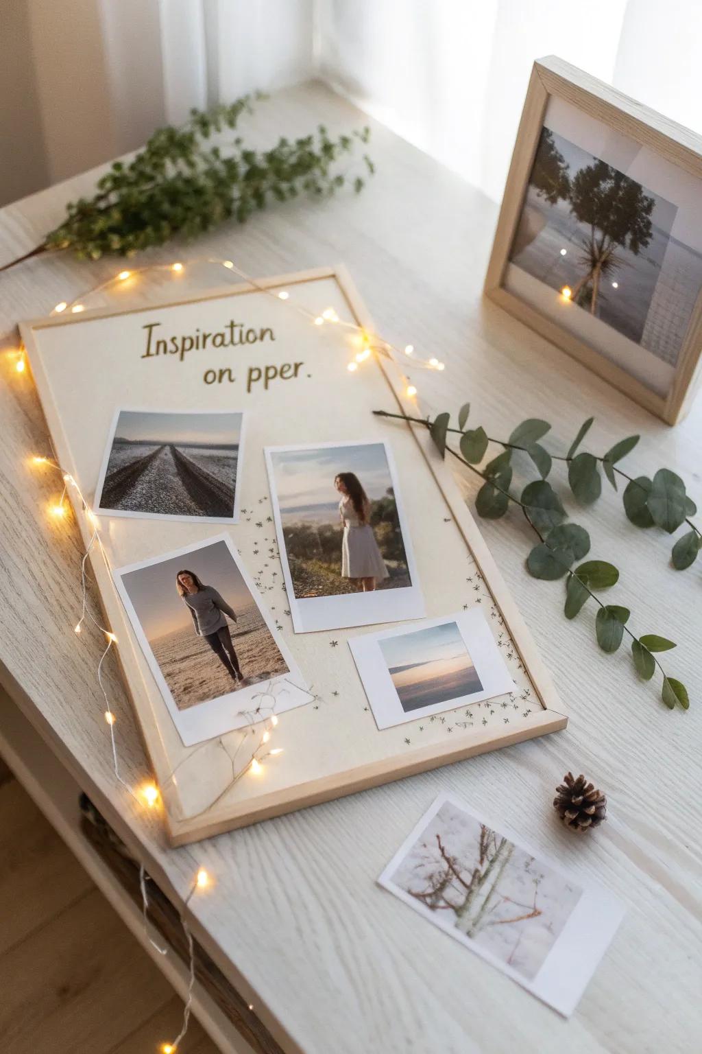 Craft your dreams: A serene vision board that inspires and illuminates your path.