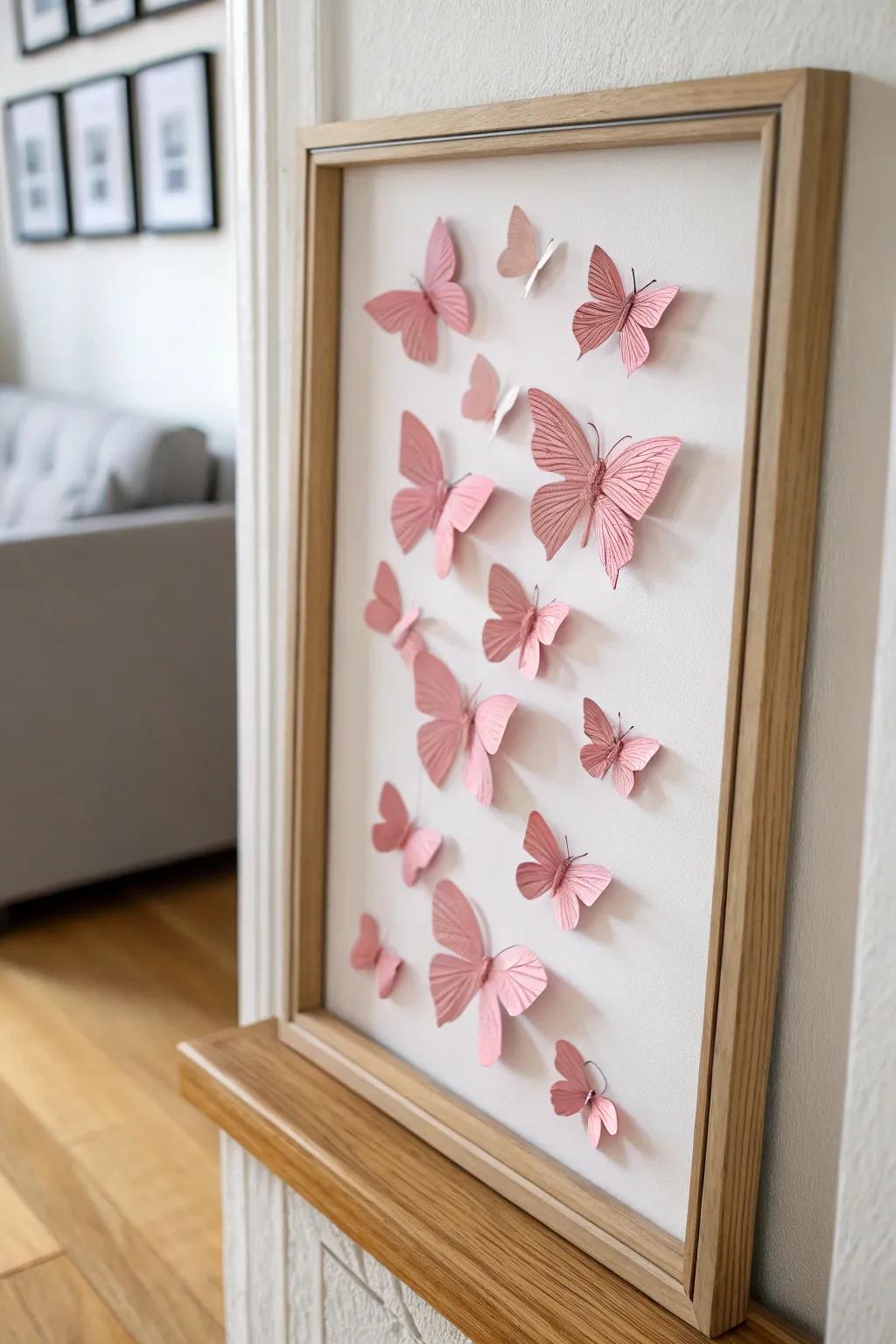 Add a touch of spring with these charming pink butterfly frames that bring elegance and simplicity to any space.